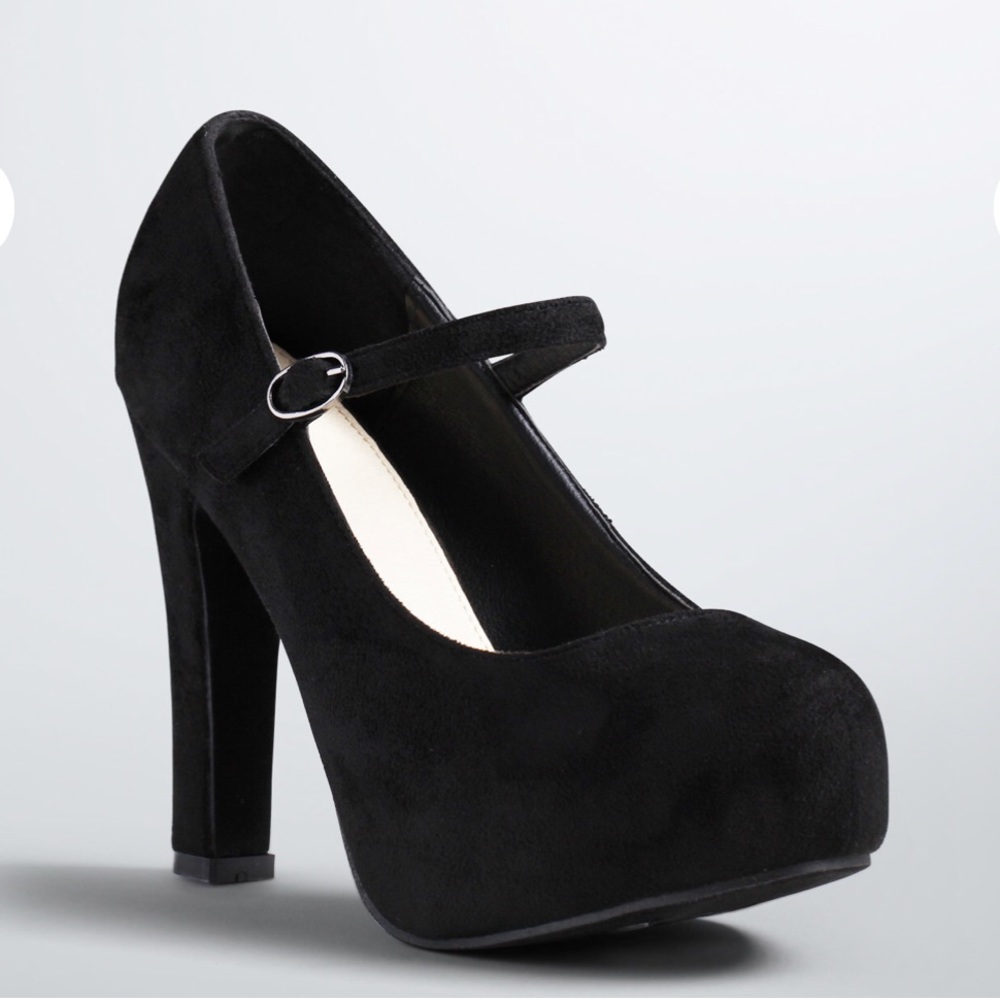 COPY - Torrid Faux Suede Mary Jane Heels (Wide Wi…